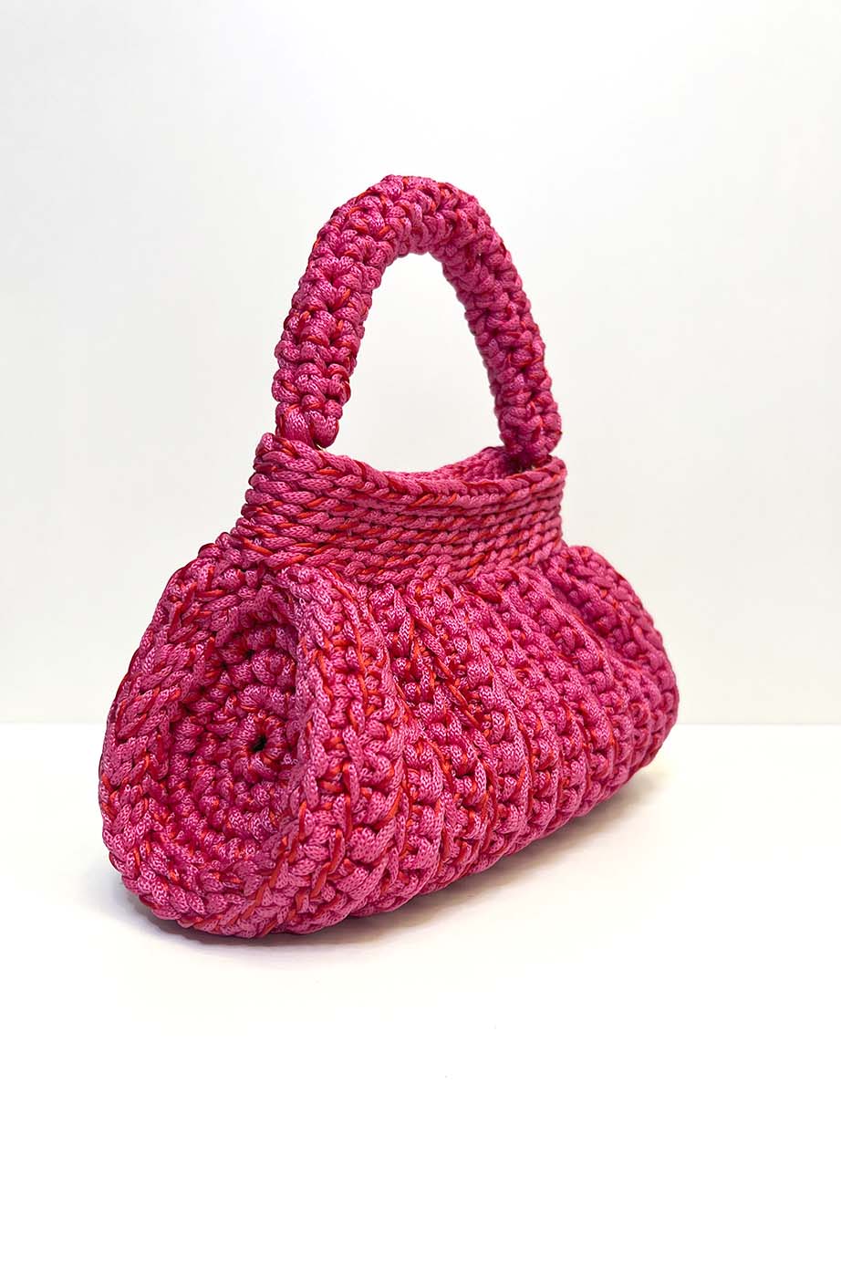 Bolsa Clutch Crochê 2 Alças Pink/Vermelha